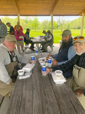 Veterans enjoying lunch at Project Healing Waters 2019
