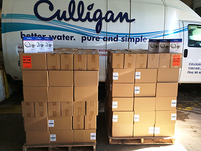 Culligan of Flint, MI donates 1,000 faucet mount filters to the Flint Red Cross on behalf of Culligan International