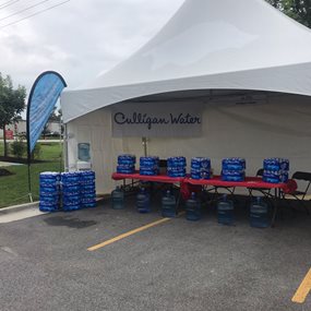Culligan of North West Arkansas booth at the Bentonville Tour de Cure