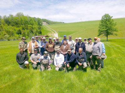 Veterans pose for a group picture to the Project Healing Waters Fly Fishing event in May of 2019